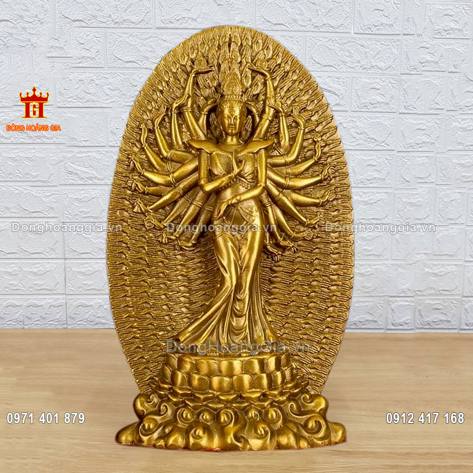 Tượng Phật Quan Âm nghìn tay nghìn mắt bằng đồng được chế tác tuyệt đẹp